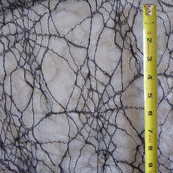 NEW HALLOWEEN GOTHIC BLACK SPIDER WEB LACE SHEER FABRIC 5 PIECES 19 YARDS - Picture 2 of 5